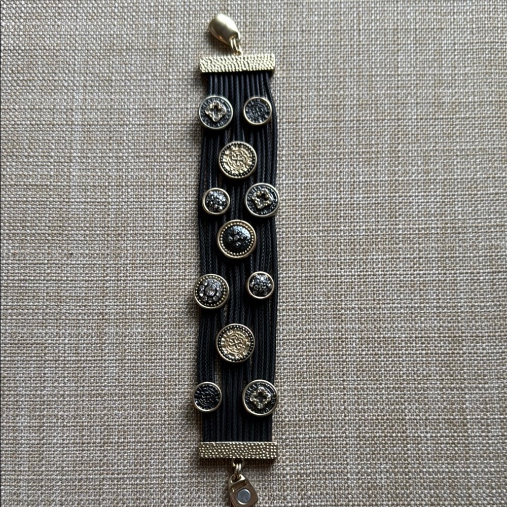 Chico's Black and Gold Bracelet with Chic Design